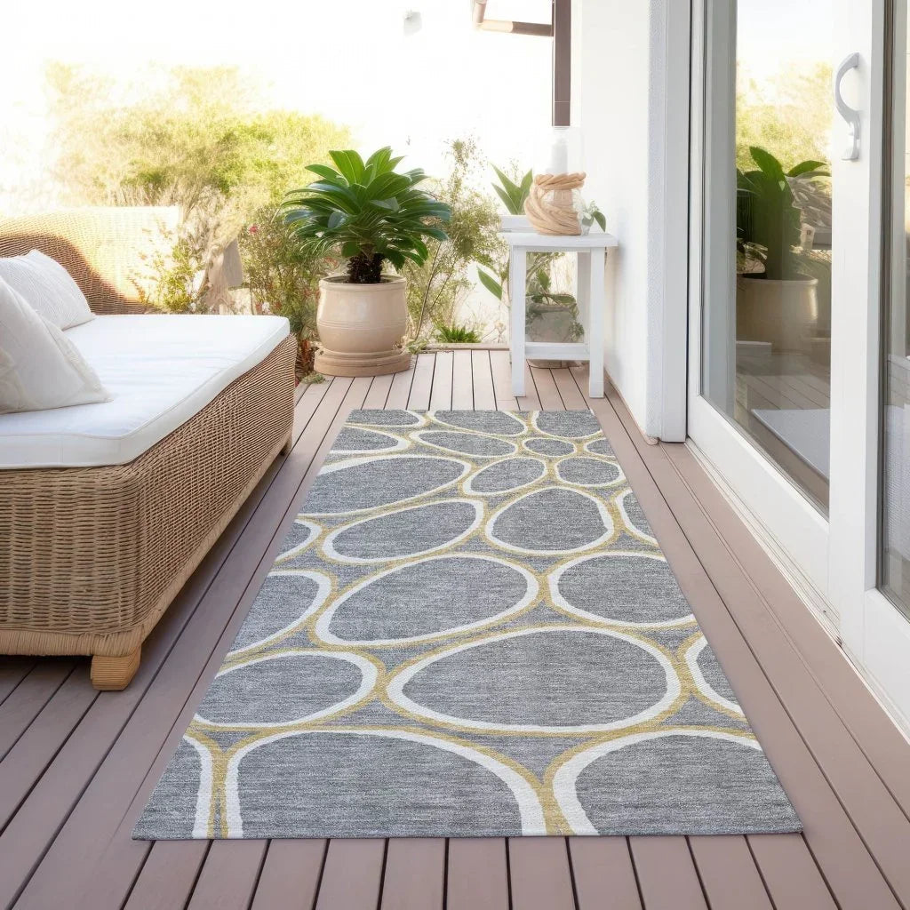 Elantra Gray Washable Indoor-Outdoor Rug-Outdoor Rugs-LOOMLAN Rugs-LOOMLAN