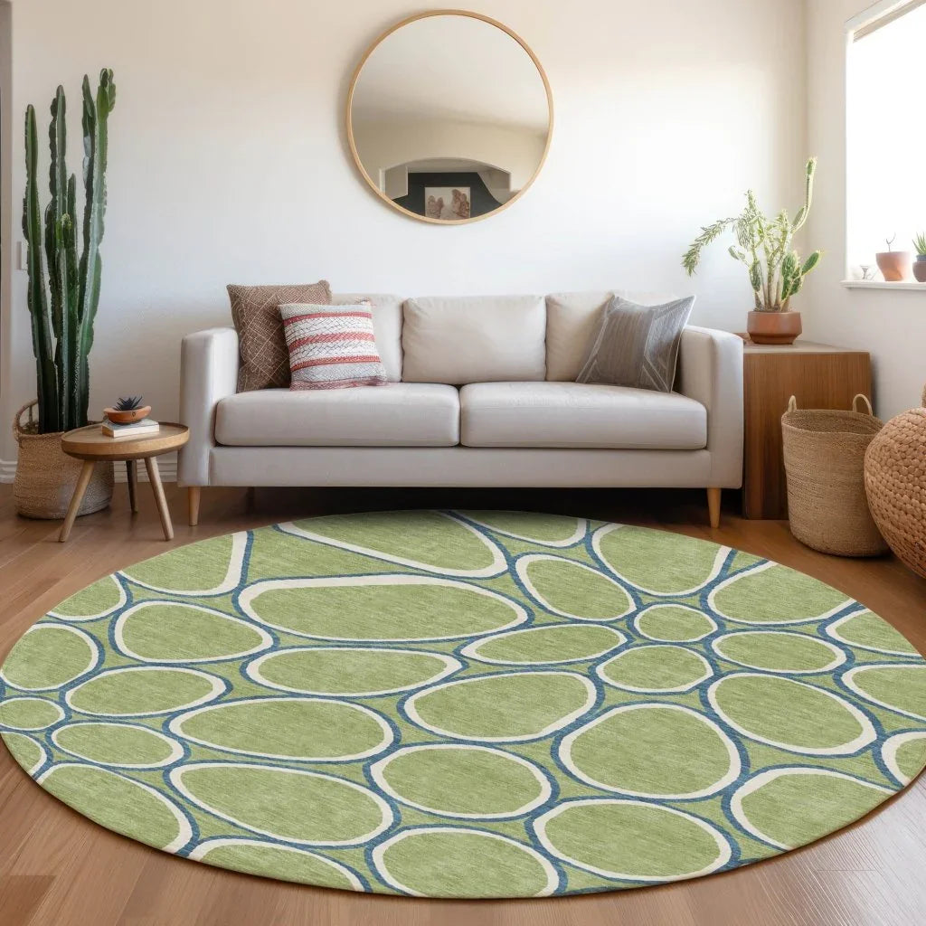 Elantra Green Washable Indoor-Outdoor Rug-Outdoor Rugs-LOOMLAN Rugs-LOOMLAN