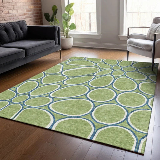 Elantra Green Washable Indoor-Outdoor Rug-Outdoor Rugs-LOOMLAN Rugs-LOOMLAN