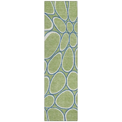 Elantra Green Washable Indoor-Outdoor Rug-Outdoor Rugs-LOOMLAN Rugs-2'3" x 7'6"-LOOMLAN