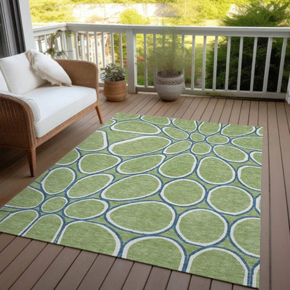 Elantra Green Washable Indoor-Outdoor Rug-Outdoor Rugs-LOOMLAN Rugs-LOOMLAN