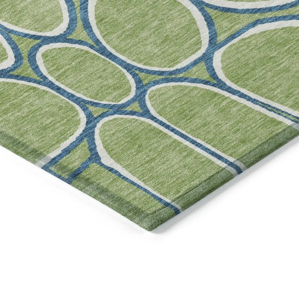 Elantra Green Washable Indoor-Outdoor Rug-Outdoor Rugs-LOOMLAN Rugs-LOOMLAN