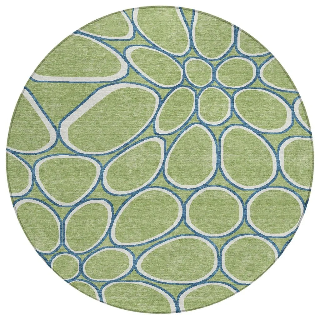 Elantra Green Washable Indoor-Outdoor Rug-Outdoor Rugs-LOOMLAN Rugs-8' x 8'-LOOMLAN