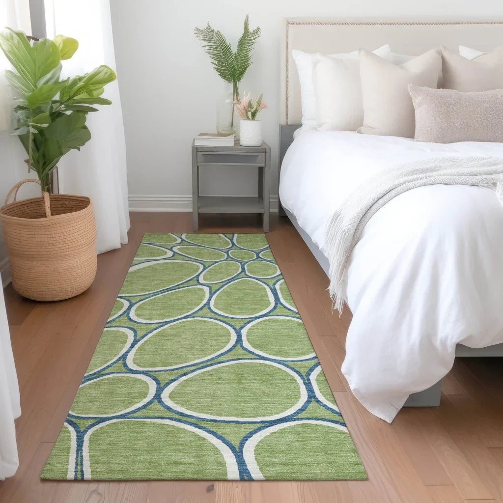 Elantra Green Washable Indoor-Outdoor Rug-Outdoor Rugs-LOOMLAN Rugs-LOOMLAN