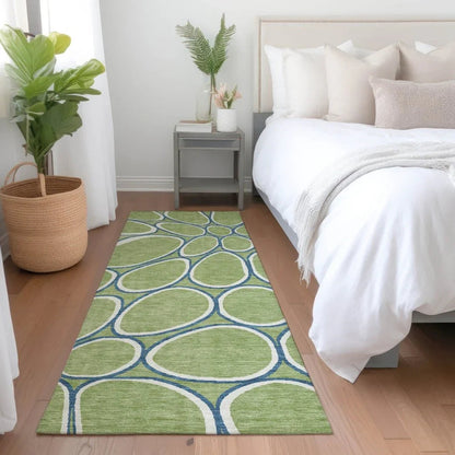 Elantra Green Washable Indoor-Outdoor Rug-Outdoor Rugs-LOOMLAN Rugs-LOOMLAN