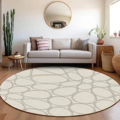 Elantra Ivory Washable Indoor-Outdoor Rug-Outdoor Rugs-LOOMLAN Rugs-LOOMLAN