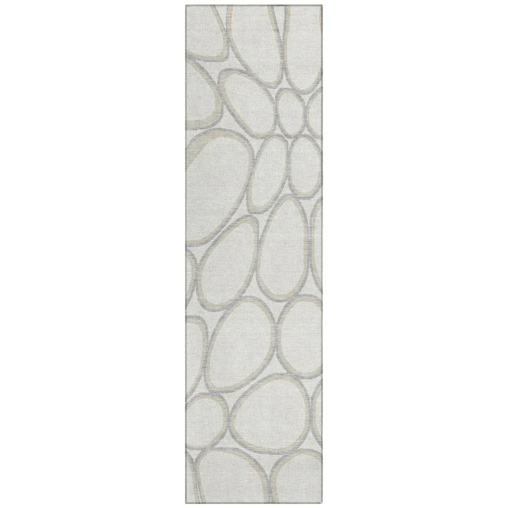 Elantra Ivory Washable Indoor-Outdoor Rug-Outdoor Rugs-LOOMLAN Rugs-2'3" x 7'6"-LOOMLAN