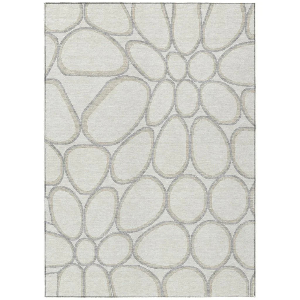 Elantra Ivory Washable Indoor-Outdoor Rug-Outdoor Rugs-LOOMLAN Rugs-2'6" x 3'10"-LOOMLAN