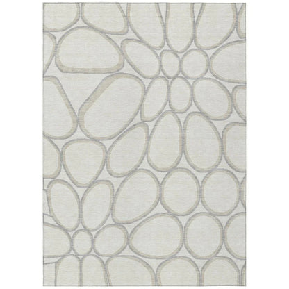 Elantra Ivory Washable Indoor-Outdoor Rug-Outdoor Rugs-LOOMLAN Rugs-2'6" x 3'10"-LOOMLAN