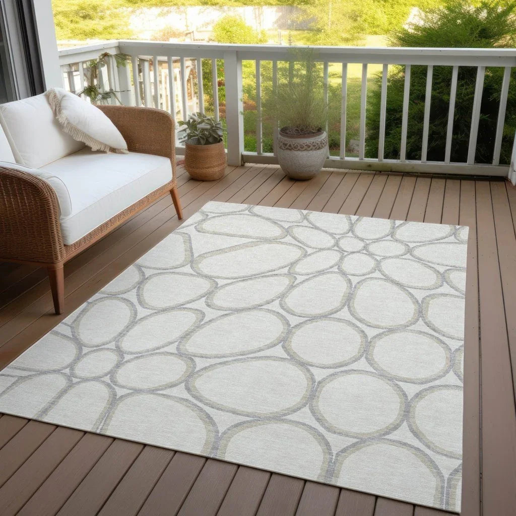 Elantra Ivory Washable Indoor-Outdoor Rug-Outdoor Rugs-LOOMLAN Rugs-LOOMLAN