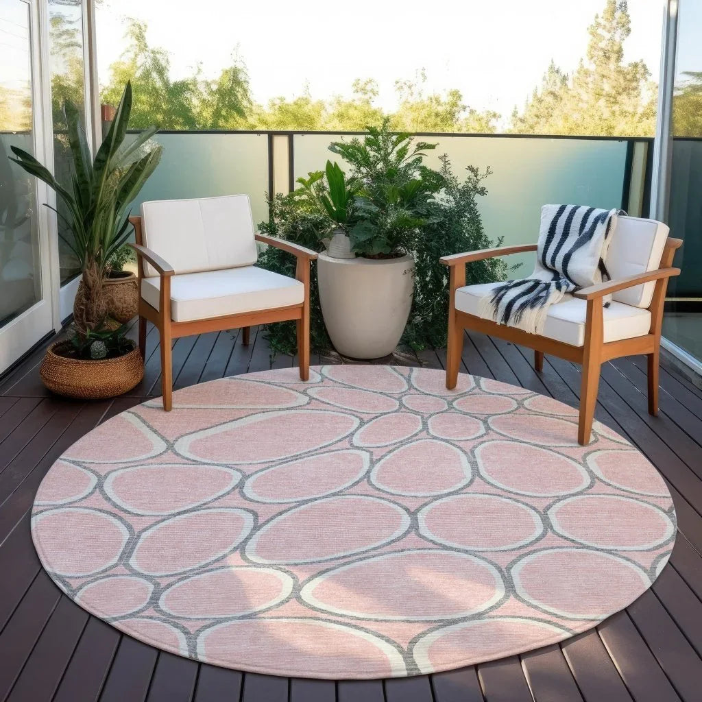 Elantra Pink Washable Indoor-Outdoor Rug-Outdoor Rugs-LOOMLAN Rugs-LOOMLAN