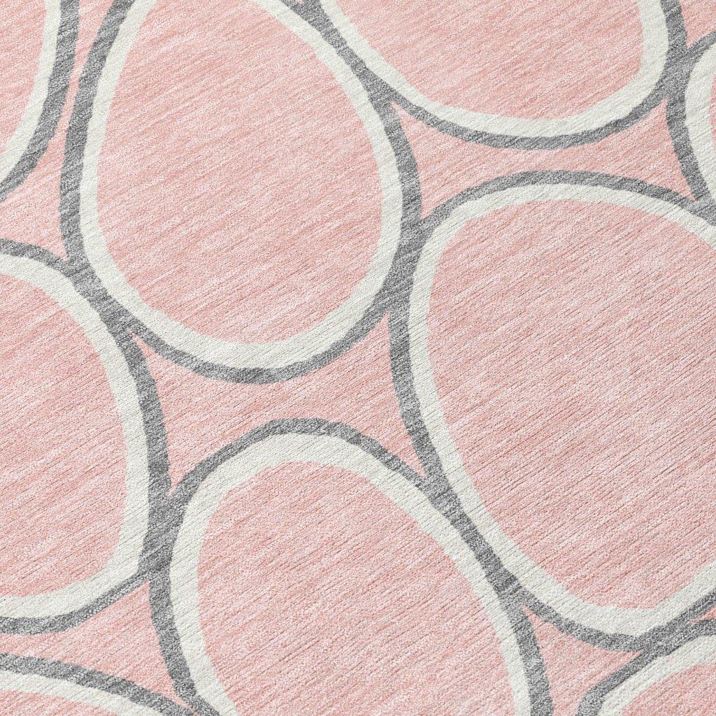 Elantra Pink Washable Indoor-Outdoor Rug-Outdoor Rugs-LOOMLAN Rugs-LOOMLAN