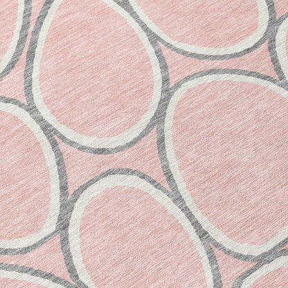 Elantra Pink Washable Indoor-Outdoor Rug-Outdoor Rugs-LOOMLAN Rugs-LOOMLAN