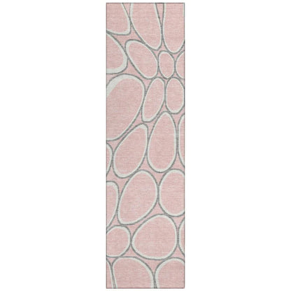 Elantra Pink Washable Indoor-Outdoor Rug-Outdoor Rugs-LOOMLAN Rugs-2'3" x 7'6"-LOOMLAN