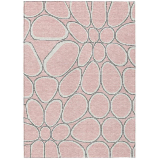 Elantra Pink Washable Indoor-Outdoor Rug-Outdoor Rugs-LOOMLAN Rugs-2'6" x 3'10"-LOOMLAN