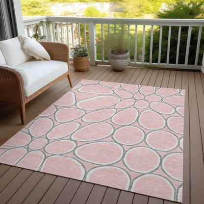 Elantra Pink Washable Indoor-Outdoor Rug-Outdoor Rugs-LOOMLAN Rugs-LOOMLAN