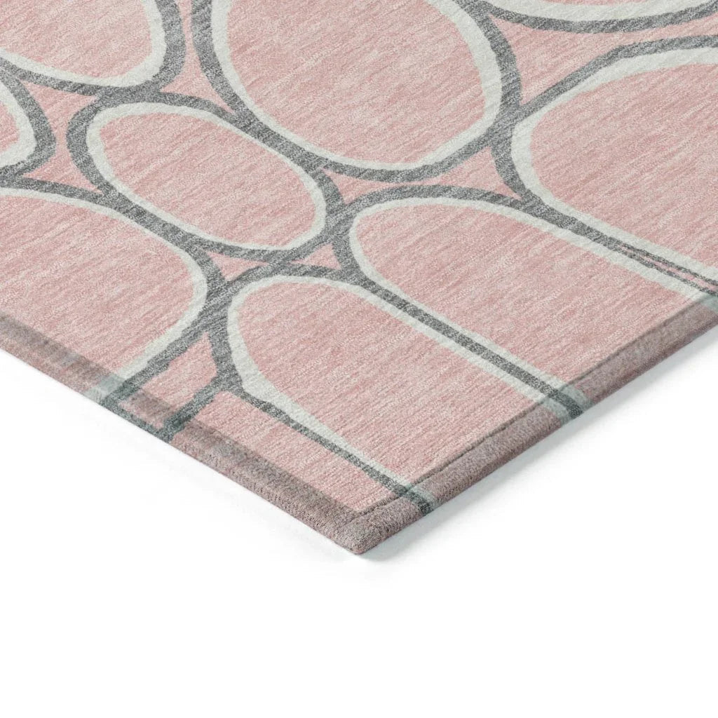 Elantra Pink Washable Indoor-Outdoor Rug-Outdoor Rugs-LOOMLAN Rugs-LOOMLAN