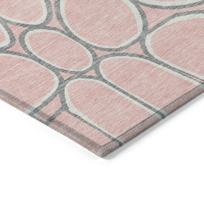 Elantra Pink Washable Indoor-Outdoor Rug-Outdoor Rugs-LOOMLAN Rugs-LOOMLAN