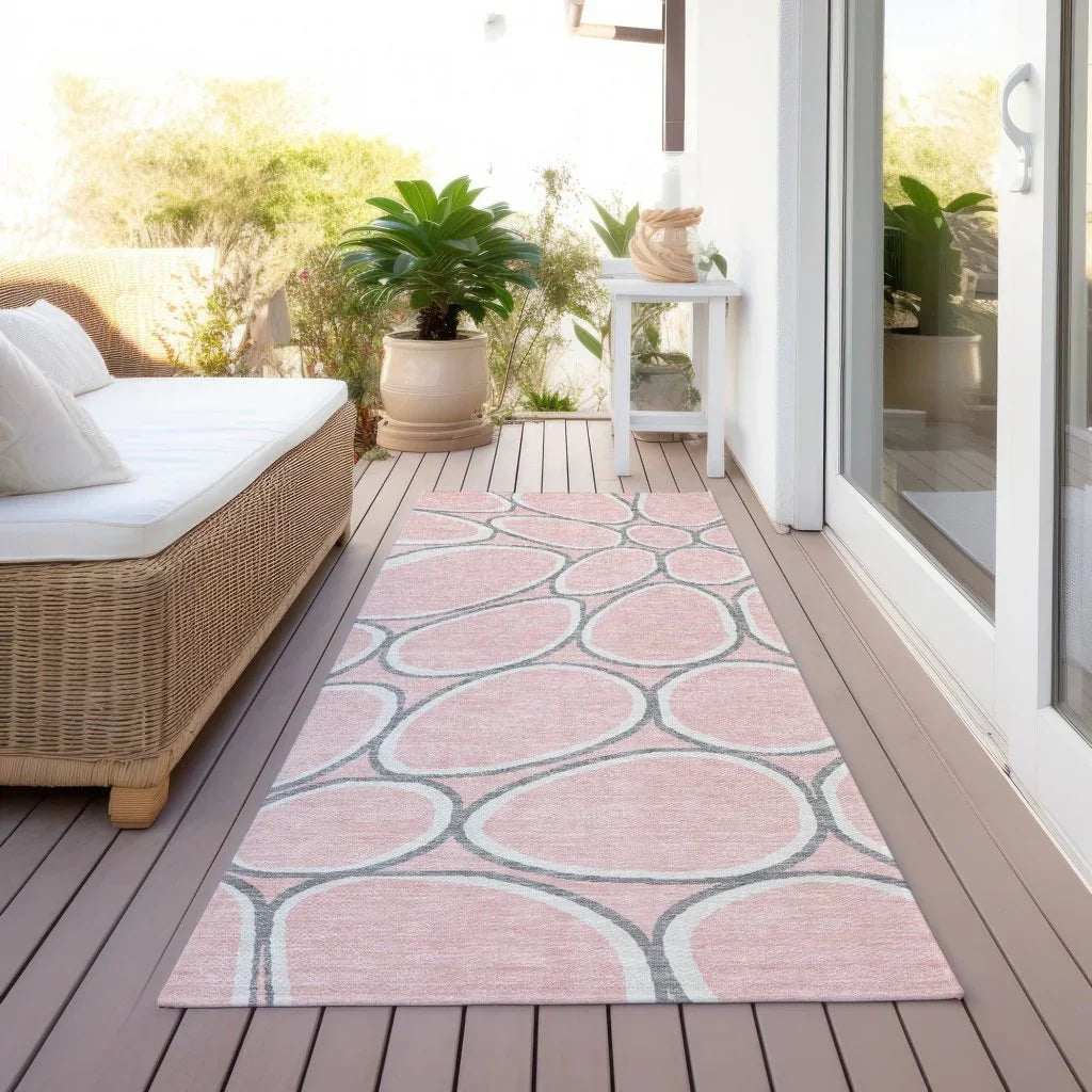 Elantra Pink Washable Indoor-Outdoor Rug-Outdoor Rugs-LOOMLAN Rugs-LOOMLAN