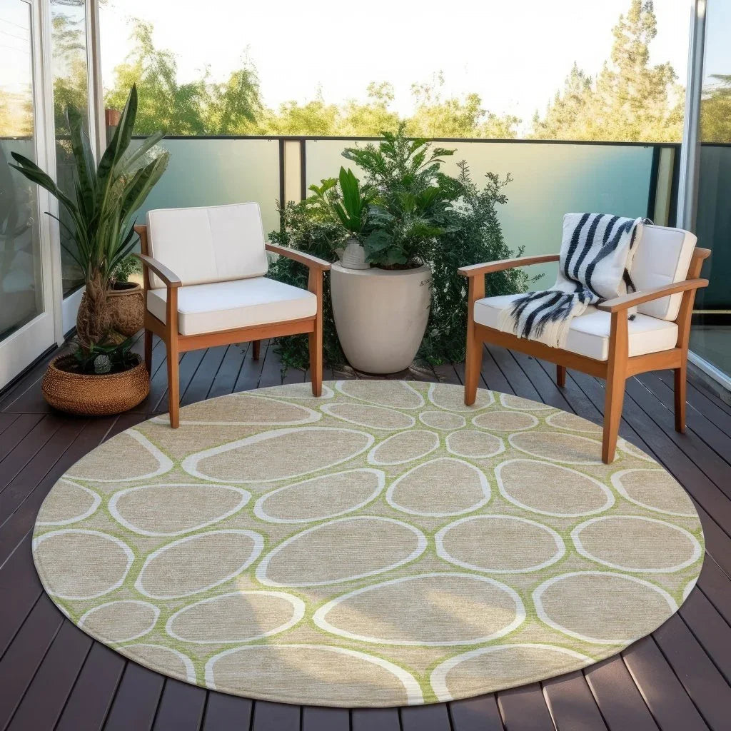 Elantra Tan Washable Indoor-Outdoor Rug-Outdoor Rugs-LOOMLAN Rugs-LOOMLAN