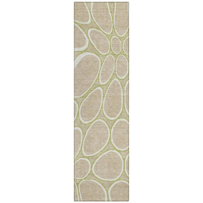 Elantra Tan Washable Indoor-Outdoor Rug-Outdoor Rugs-LOOMLAN Rugs-2'3" x 7'6"-LOOMLAN
