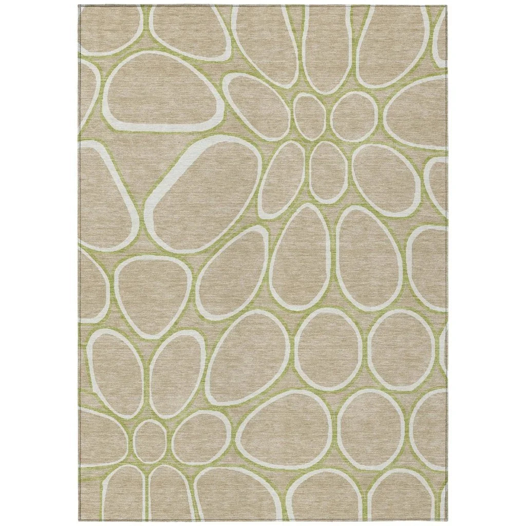 Elantra Tan Washable Indoor-Outdoor Rug-Outdoor Rugs-LOOMLAN Rugs-2'6" x 3'10"-LOOMLAN