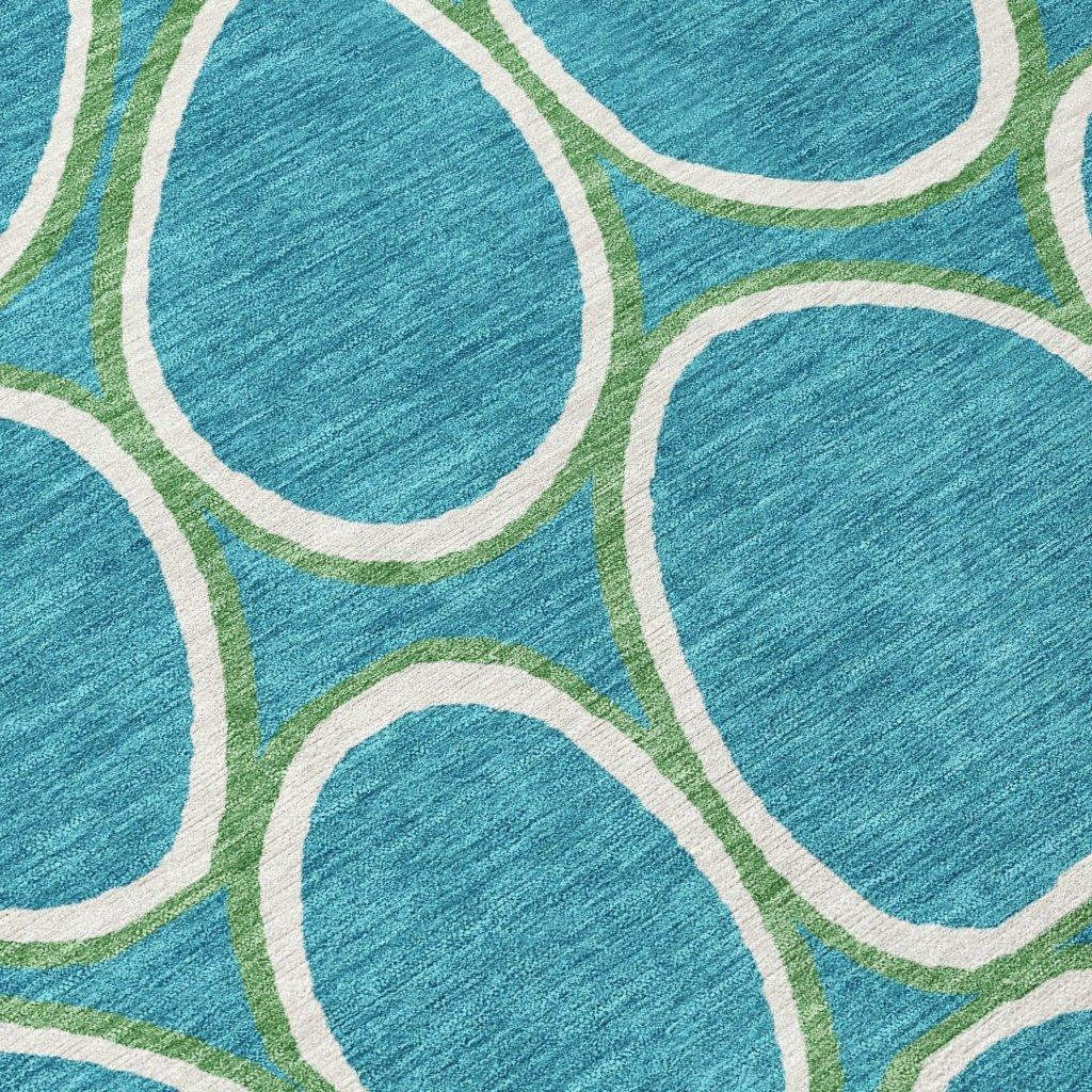 Elantra Teal Washable Indoor-Outdoor Rug-Outdoor Rugs-LOOMLAN Rugs-LOOMLAN