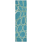 Elantra Teal Washable Indoor-Outdoor Rug-Outdoor Rugs-LOOMLAN Rugs-2'3" x 7'6"-LOOMLAN