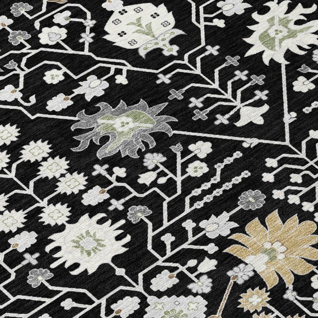 Elara Black Washable Indoor-Outdoor Rug-Outdoor Rugs-LOOMLAN Rugs-LOOMLAN