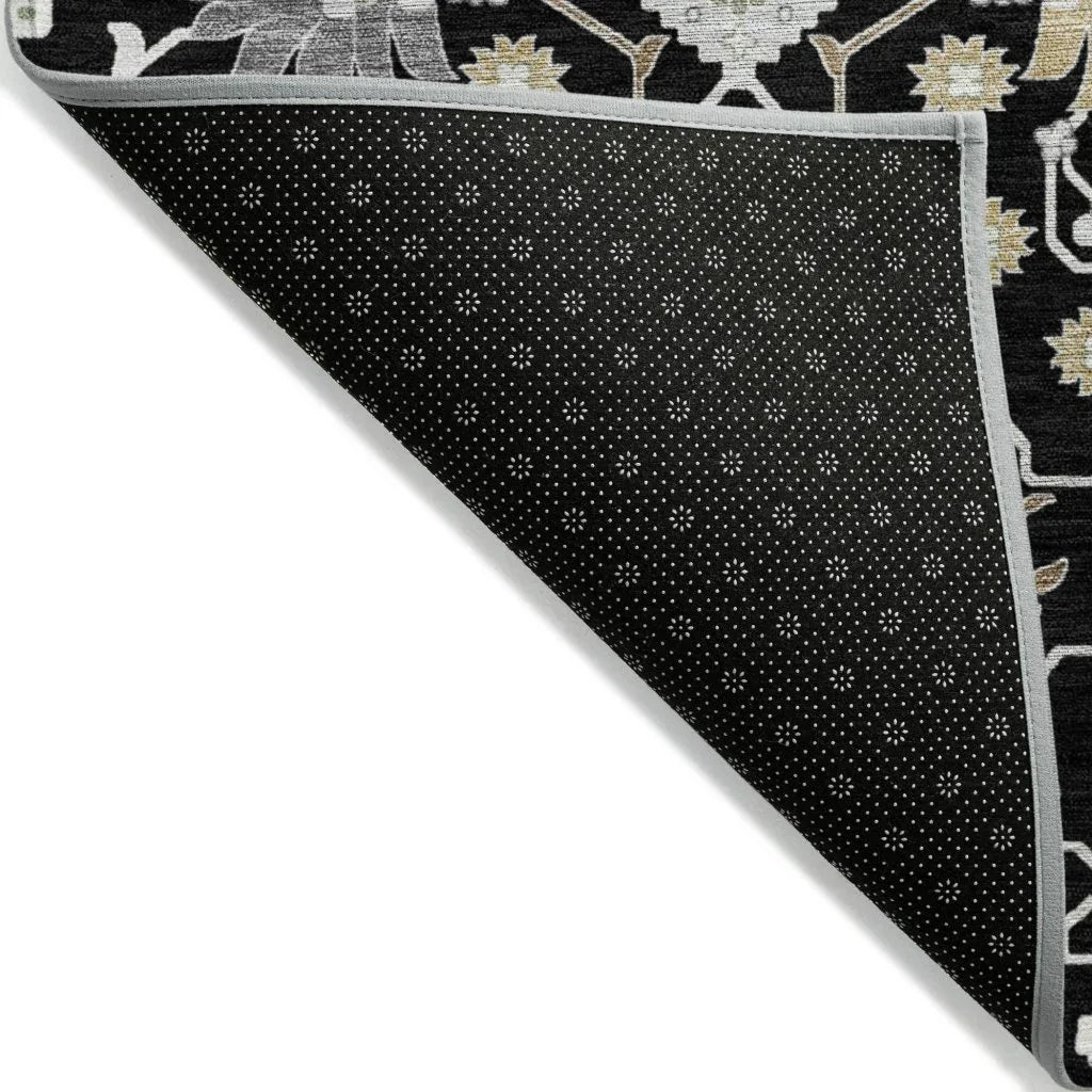 Elara Black Washable Indoor-Outdoor Rug-Outdoor Rugs-LOOMLAN Rugs-LOOMLAN