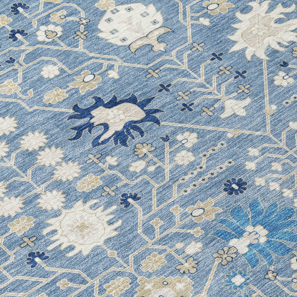 Elara Blue Washable Indoor-Outdoor Rug-Outdoor Rugs-LOOMLAN Rugs-LOOMLAN