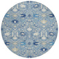 Elara Blue Washable Indoor-Outdoor Rug-Outdoor Rugs-LOOMLAN Rugs-8' x 8'-LOOMLAN