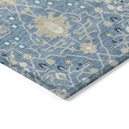 Elara Blue Washable Indoor-Outdoor Rug-Outdoor Rugs-LOOMLAN Rugs-LOOMLAN