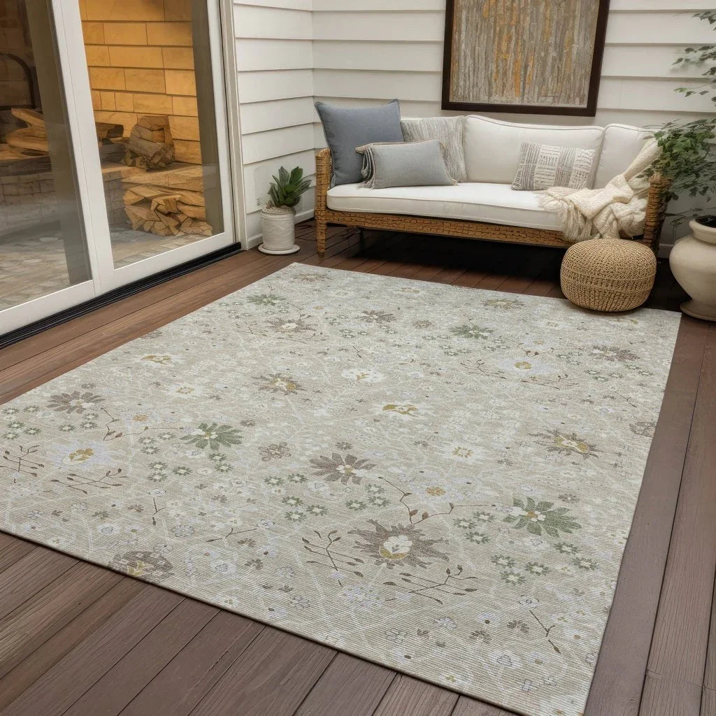Elara Brown Washable Indoor-Outdoor Rug-Outdoor Rugs-LOOMLAN Rugs-LOOMLAN