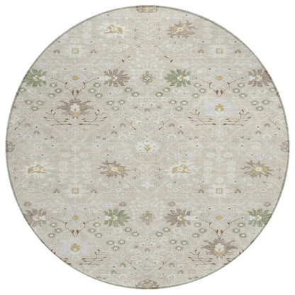 Elara Brown Washable Indoor-Outdoor Rug-Outdoor Rugs-LOOMLAN Rugs-8' x 8'-LOOMLAN