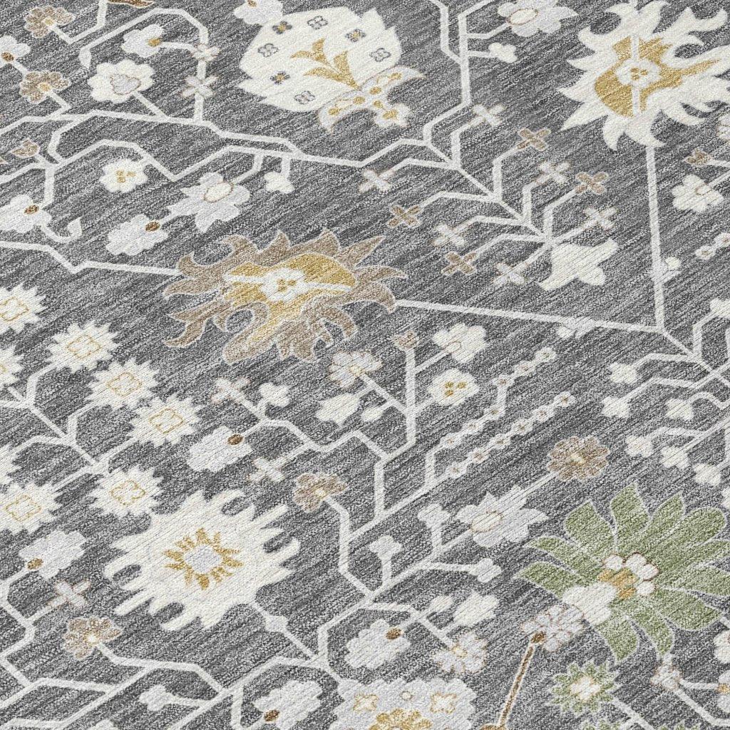 Elara Charcoal Washable Indoor-Outdoor Rug-Outdoor Rugs-LOOMLAN Rugs-LOOMLAN