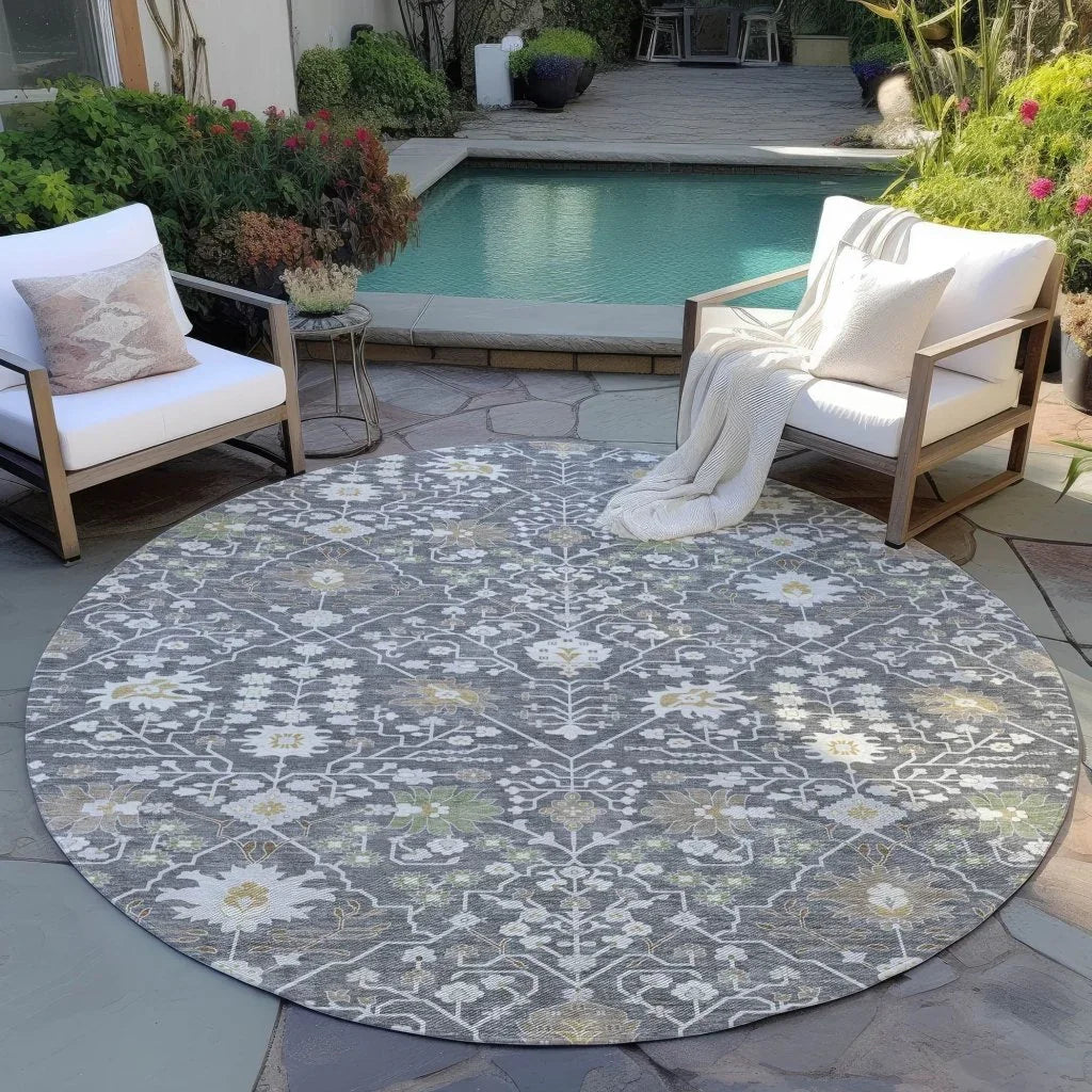 Elara Charcoal Washable Indoor-Outdoor Rug-Outdoor Rugs-LOOMLAN Rugs-LOOMLAN