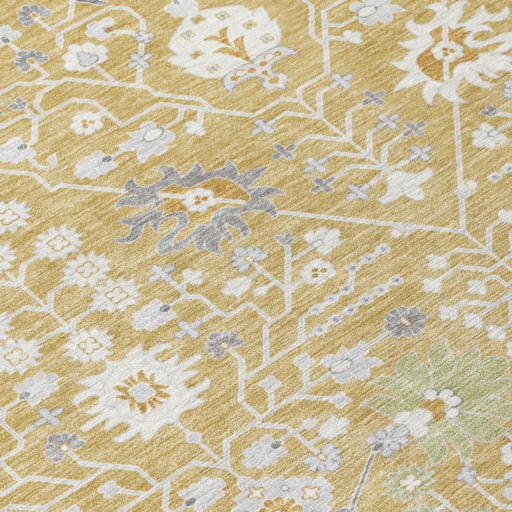 Elara Gold Washable Indoor-Outdoor Rug-Outdoor Rugs-LOOMLAN Rugs-LOOMLAN