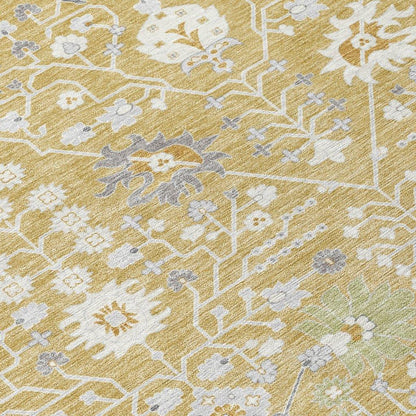 Elara Gold Washable Indoor-Outdoor Rug-Outdoor Rugs-LOOMLAN Rugs-LOOMLAN