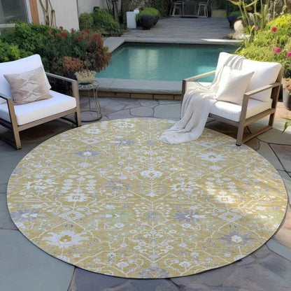 Elara Gold Washable Indoor-Outdoor Rug-Outdoor Rugs-LOOMLAN Rugs-LOOMLAN