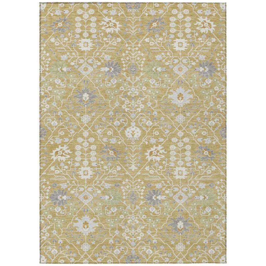 Elara Gold Washable Indoor-Outdoor Rug-Outdoor Rugs-LOOMLAN Rugs-2'6" x 3'10"-LOOMLAN