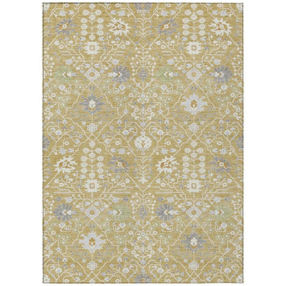 Elara Gold Washable Indoor-Outdoor Rug-Outdoor Rugs-LOOMLAN Rugs-2'6" x 3'10"-LOOMLAN