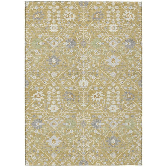 Elara Gold Washable Indoor-Outdoor Rug-Outdoor Rugs-LOOMLAN Rugs-2'6" x 3'10"-LOOMLAN