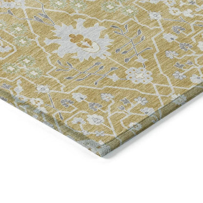 Elara Gold Washable Indoor-Outdoor Rug-Outdoor Rugs-LOOMLAN Rugs-LOOMLAN