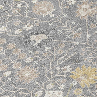 Elara Gray Washable Indoor-Outdoor Rug-Outdoor Rugs-LOOMLAN Rugs-LOOMLAN