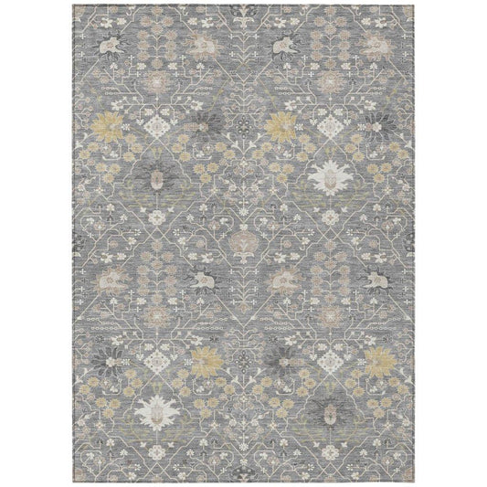 Elara Gray Washable Indoor-Outdoor Rug-Outdoor Rugs-LOOMLAN Rugs-2'6" x 3'10"-LOOMLAN