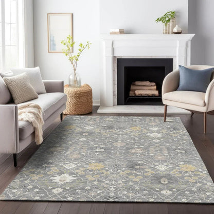 Elara Gray Washable Indoor-Outdoor Rug-Outdoor Rugs-LOOMLAN Rugs-LOOMLAN