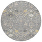 Elara Gray Washable Indoor-Outdoor Rug-Outdoor Rugs-LOOMLAN Rugs-8' x 8'-LOOMLAN