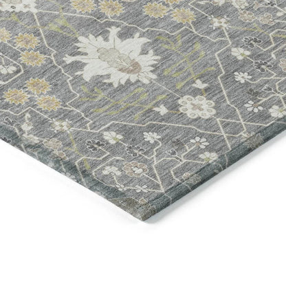 Elara Gray Washable Indoor-Outdoor Rug-Outdoor Rugs-LOOMLAN Rugs-LOOMLAN