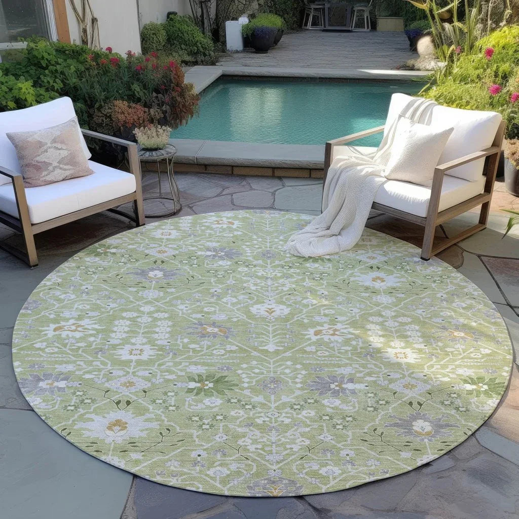 Elara Green Washable Indoor-Outdoor Rug-Outdoor Rugs-LOOMLAN Rugs-LOOMLAN
